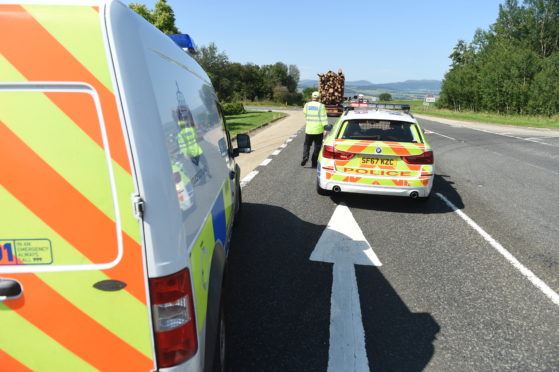 The scene of the collision on the A9.