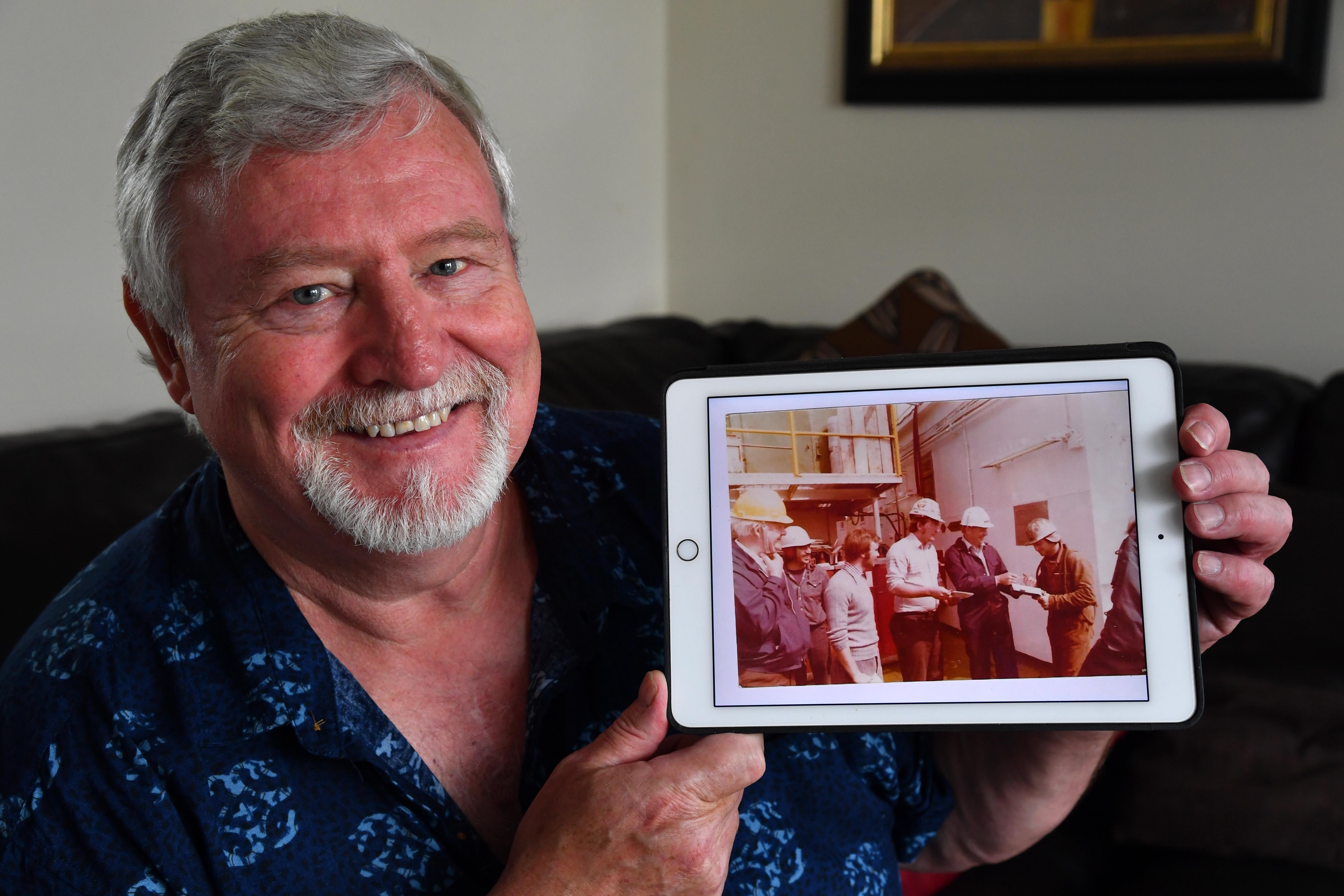 ALAN ROY WITH THE PHOTO OF THE DAY HE MET NEIL ARMSTRONG
