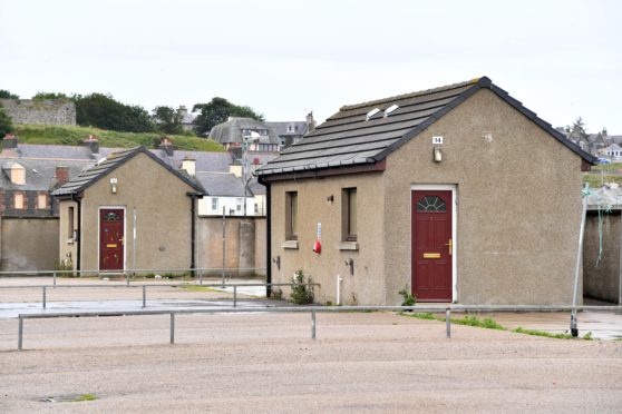 THE CHALETS WHICH ARE DUE FOR REFURBISHMENT AT GREENBANKS SITE IN BANFF.