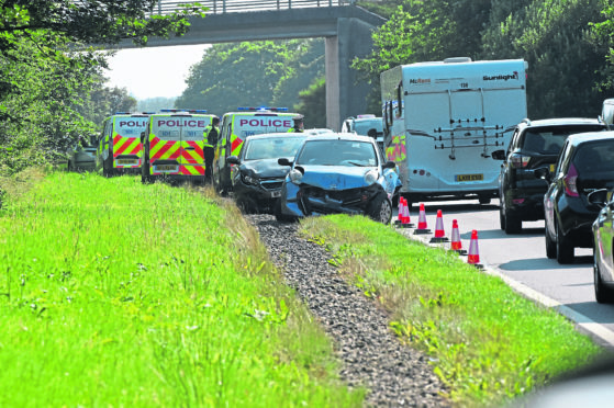 One of the collisions on the A9.
Picture by Sandy McCook.