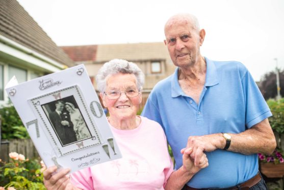 Dora and Bert Brander, from Mosstodloch, were married in 1949.