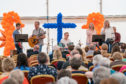 Lossie Baptist Church Praise band and Minister performing at the Songs of Praise for the conclusion of the Seafest.