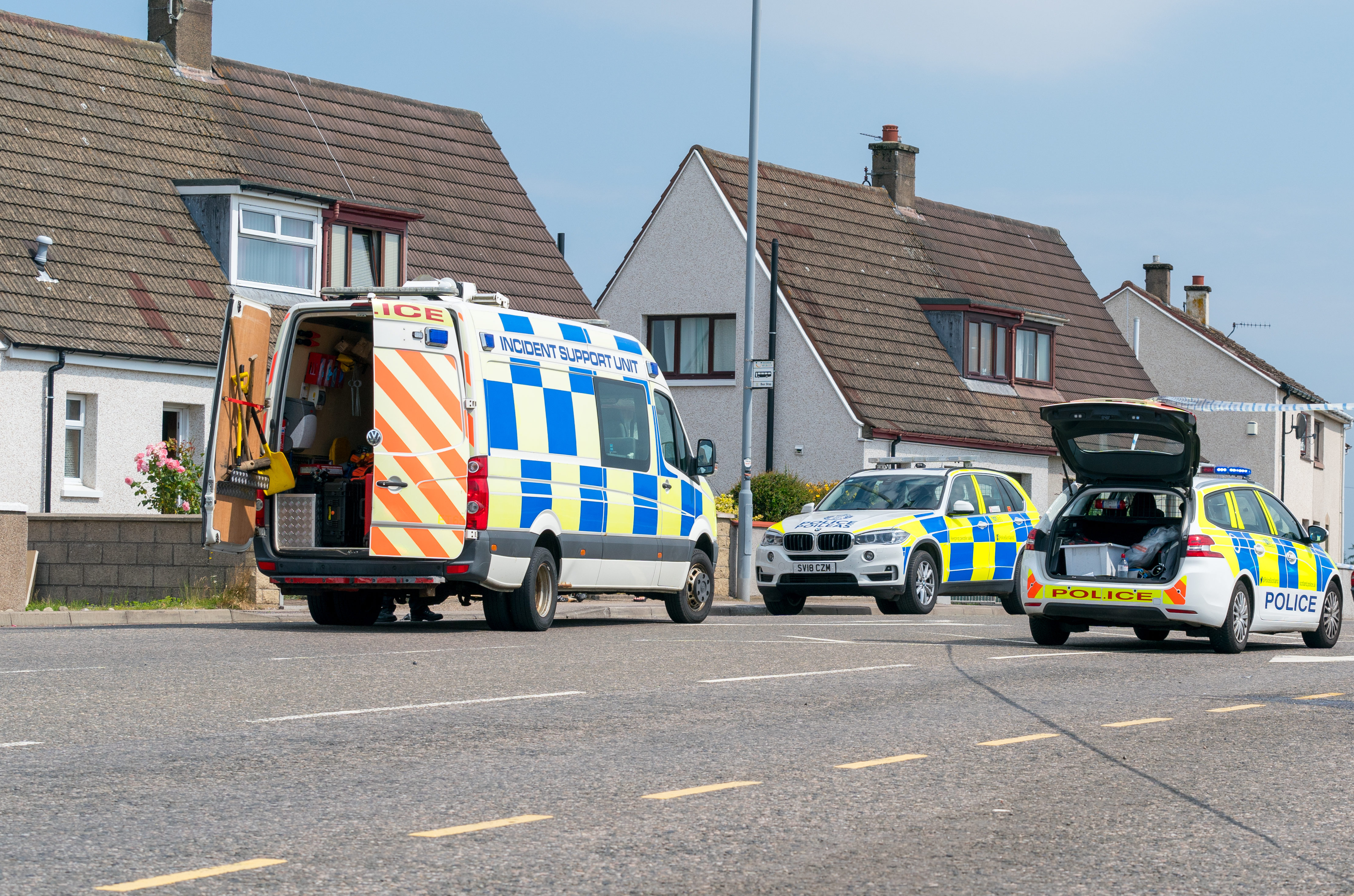 The scene of the crash on Thornhill Road between the junctions of Thornhill Drive and Murray Street in New Elgin.