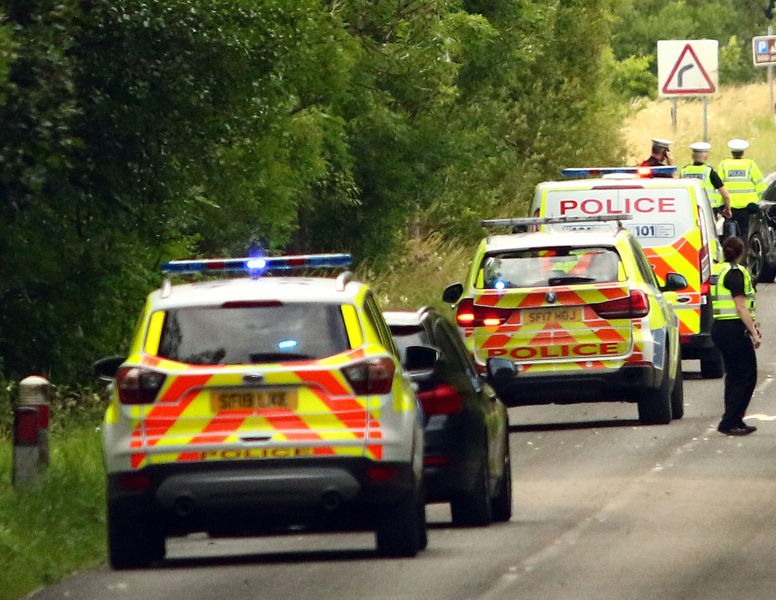 Air ambulance has been called to the scene of a three-vehicle crash.