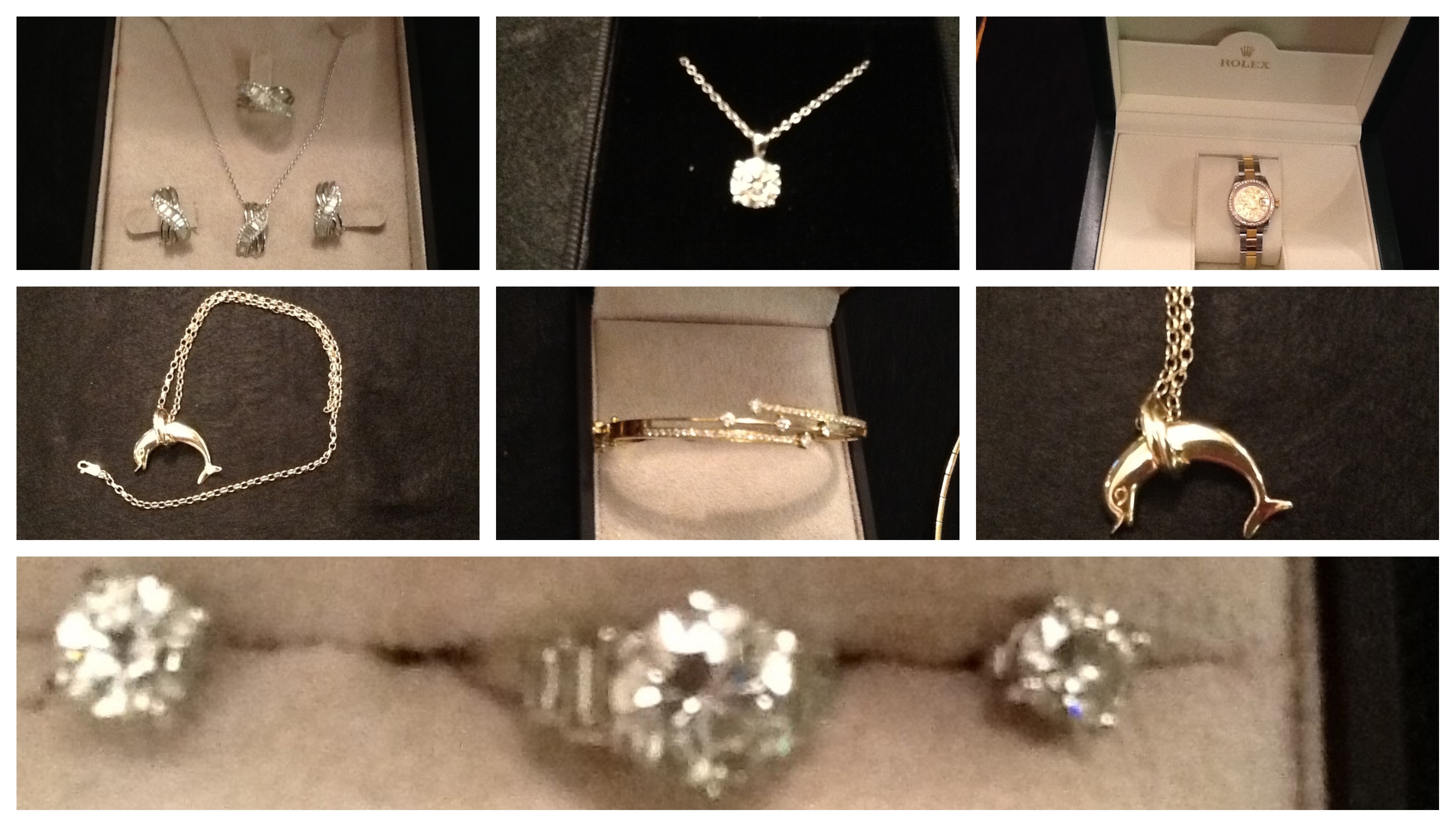 The items of jewellery stolen from the rural property.