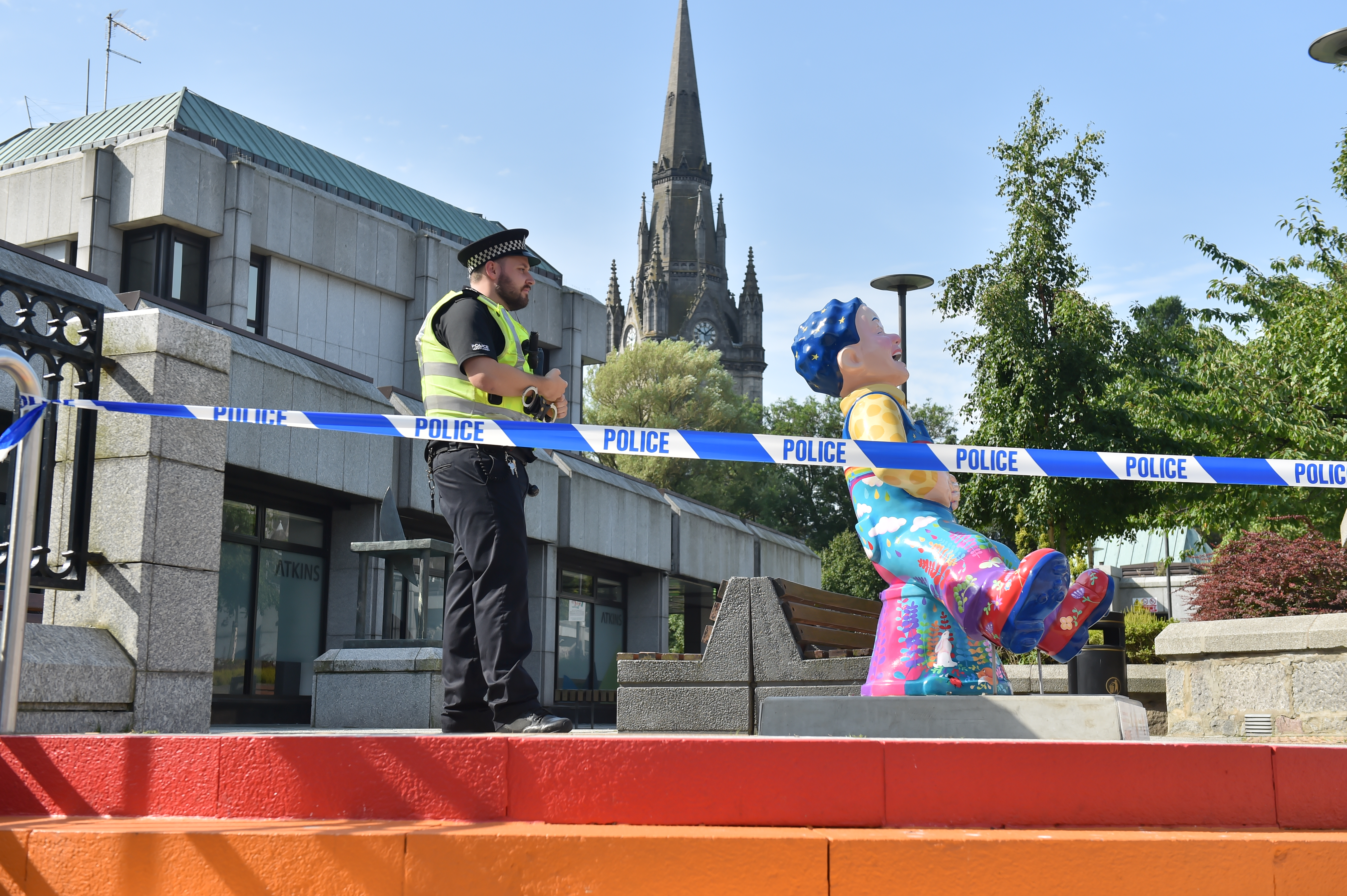 A police cordon has been set up at the Top Deck of the St Nicholas Centre in Aberdeen