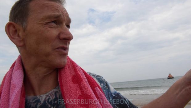 Grandfather Chay Clark who was hailed as a hero by onlookers at Fraserburgh beach on Friday afternoon after the rescue of two boys from the sea