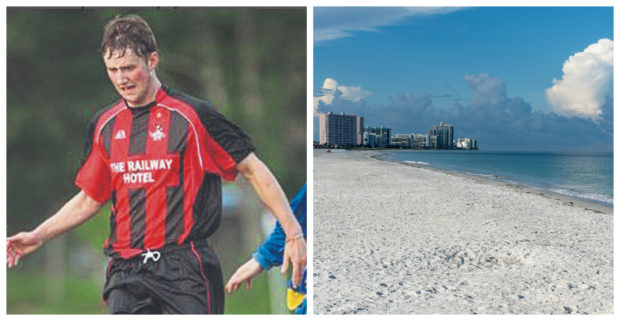 Garry Perks (left) and Clearwater beach.