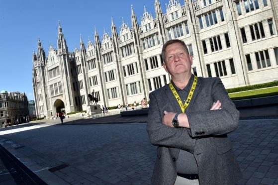 City Coucillor Alex Nicol outside Marischal College.