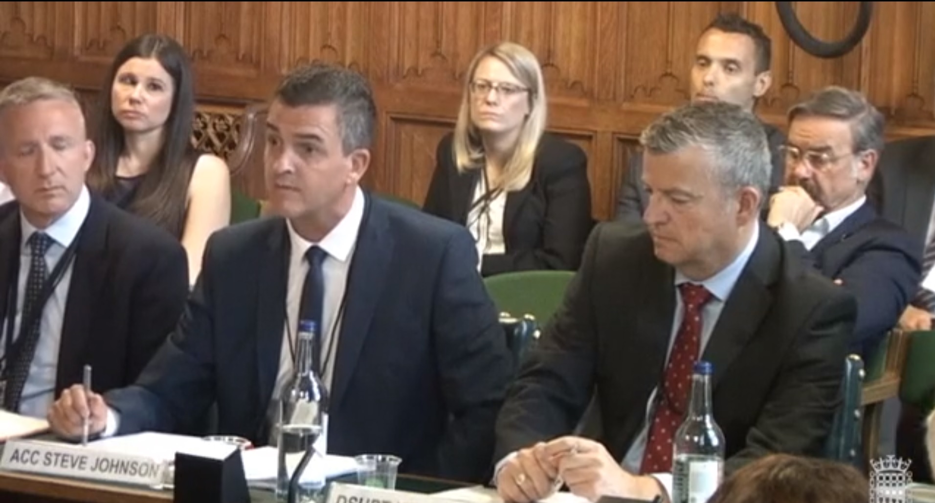 Assistant Chief Constable Steve Johnson (centre) giving evidence to the Scottish Affairs Committee