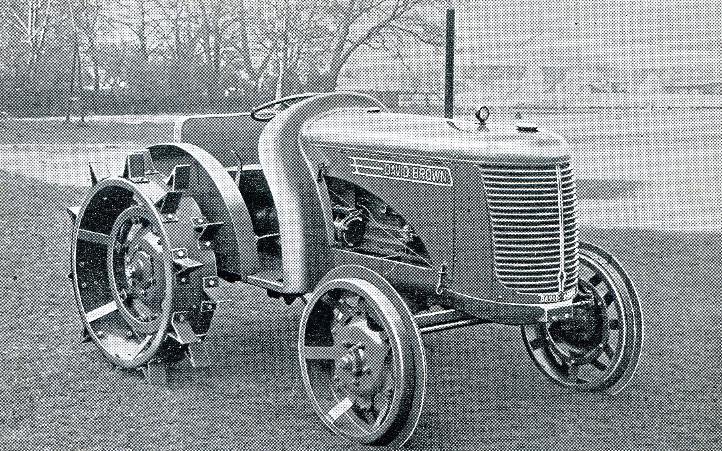 A period photo of the David Brown VAK1 fitted on iron wheels - although pneumatic versions were available, the shortages during WWII meant rubber tired versions were scarce.