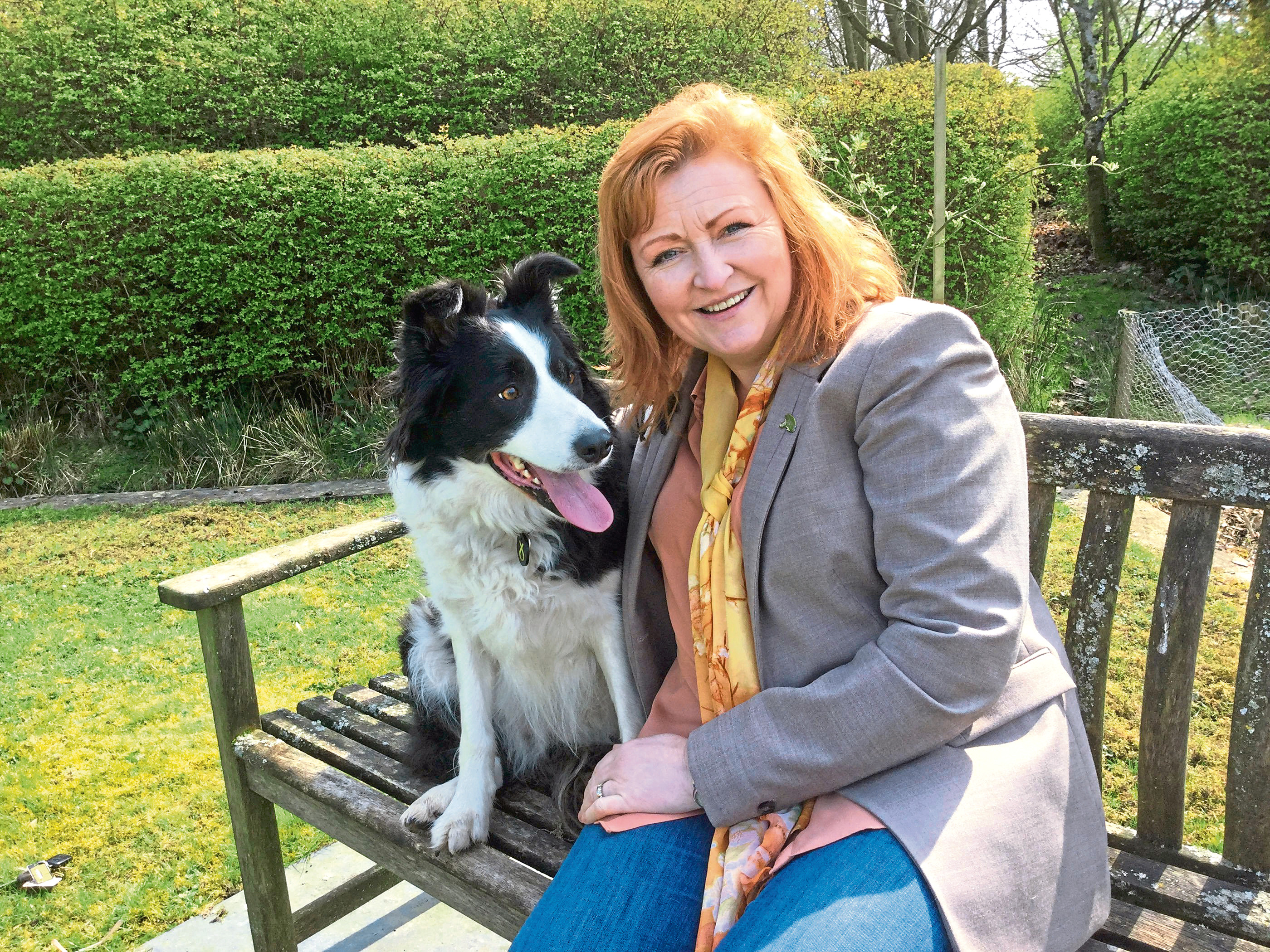SNP's Emma Harper and her dog Maya.