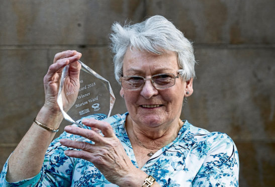 The 2018 Extra Mile Award winner, Marion Ward, from John Dawson Butchers in Muirkirk.