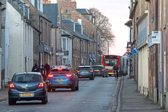 5 March 2019: Traffic on Fortrose high street. Picture: Andrew Smith