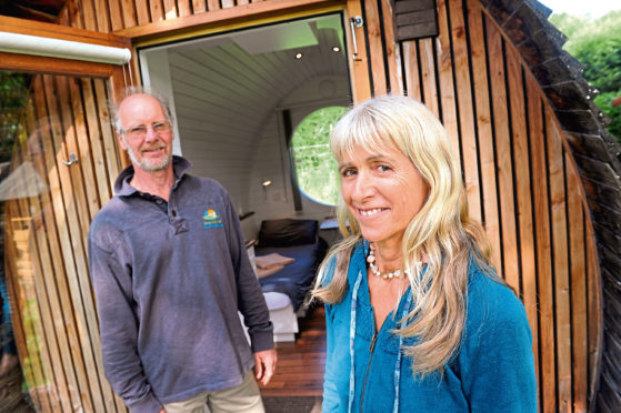 Graham Anderson and his wife Sonia Whittington of Loch Ness Glamping, Drumnadrochit. Picture by Sandy McCook