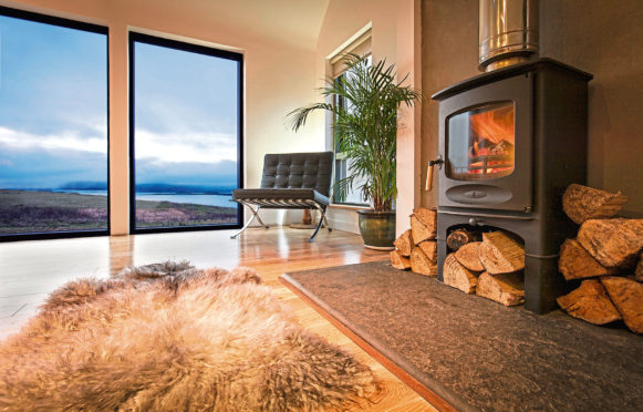 A sheepskin rug from Skyeskyns in Skye.