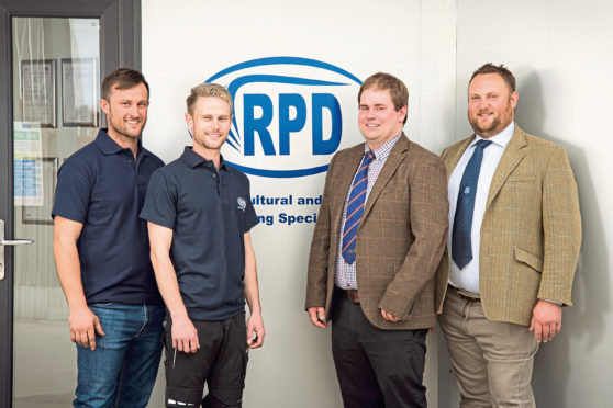 Daniel Duxbury and John-Paul Duxbury from RPD, Tim McDonald from ANM and Ross Williams from the Aberdeen Fatstock Association.