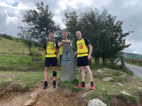 Intrepid climbers Bryan Simpson, Craig Forbes and Darren Quigg