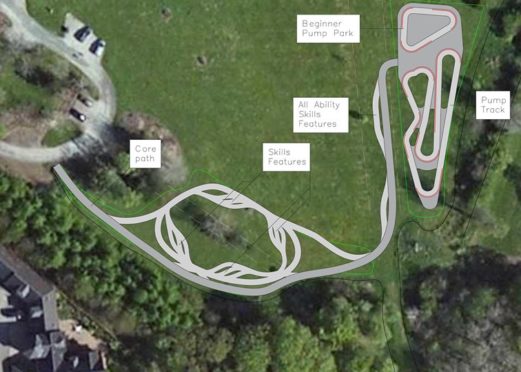 Proposed bike track designed created by Velosolutions UK for Haughton Park.