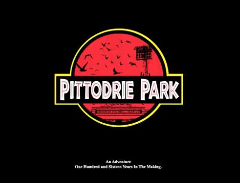 The Pittodrie Park cover based on the Jurassic Park movie poster.