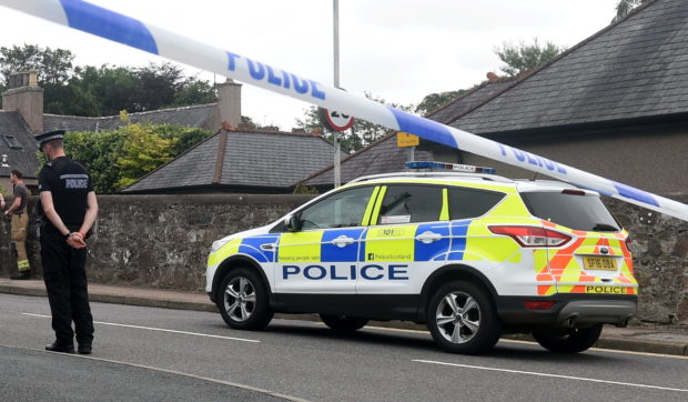 Pictured is the police incident in Ellon