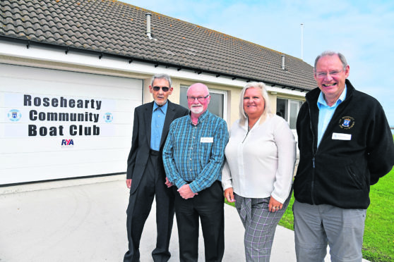 Rosehearty Sailing Club president Ian Downie, treasurer Robbie Watt, community council chairwoman Elly Morrice and secretary Graham Souter.