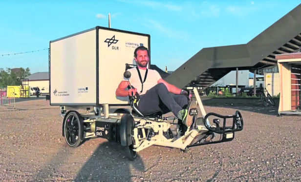 A hydrogen powered delivery bike.