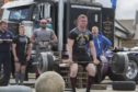 Michael Elder, Thurso, takes the strain during the John O'Groats Strongest Man competition