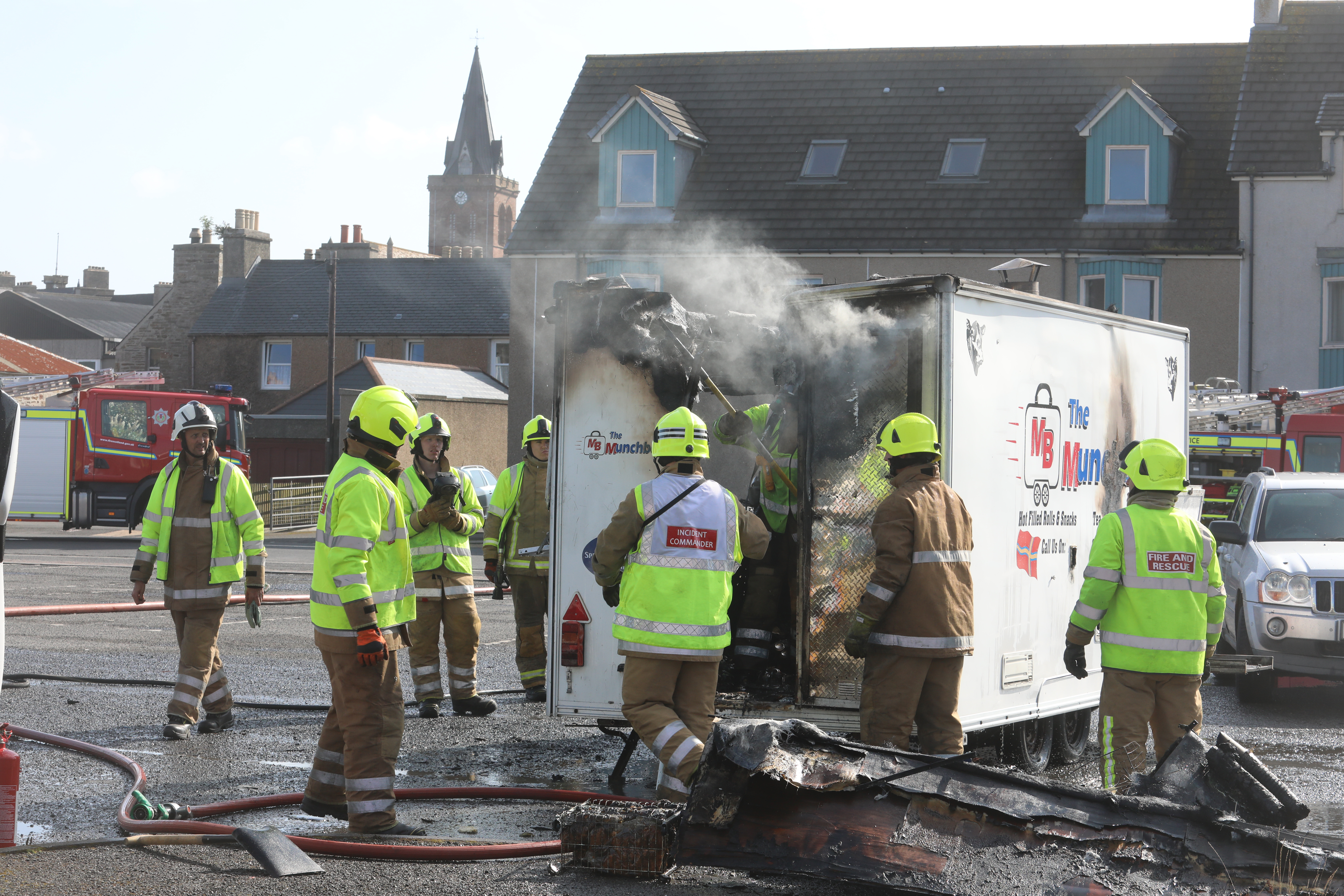 The MunchBox food trailer was completley destroyed in a fire based opposite Lidl's in Kirkwall.