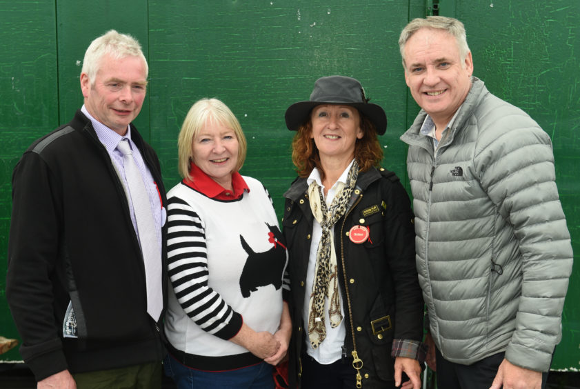 (L-R) - Jim Matthew (the show president), Theresa Coull (chairman), Angela McWilliam and MSP Richard Lochhead