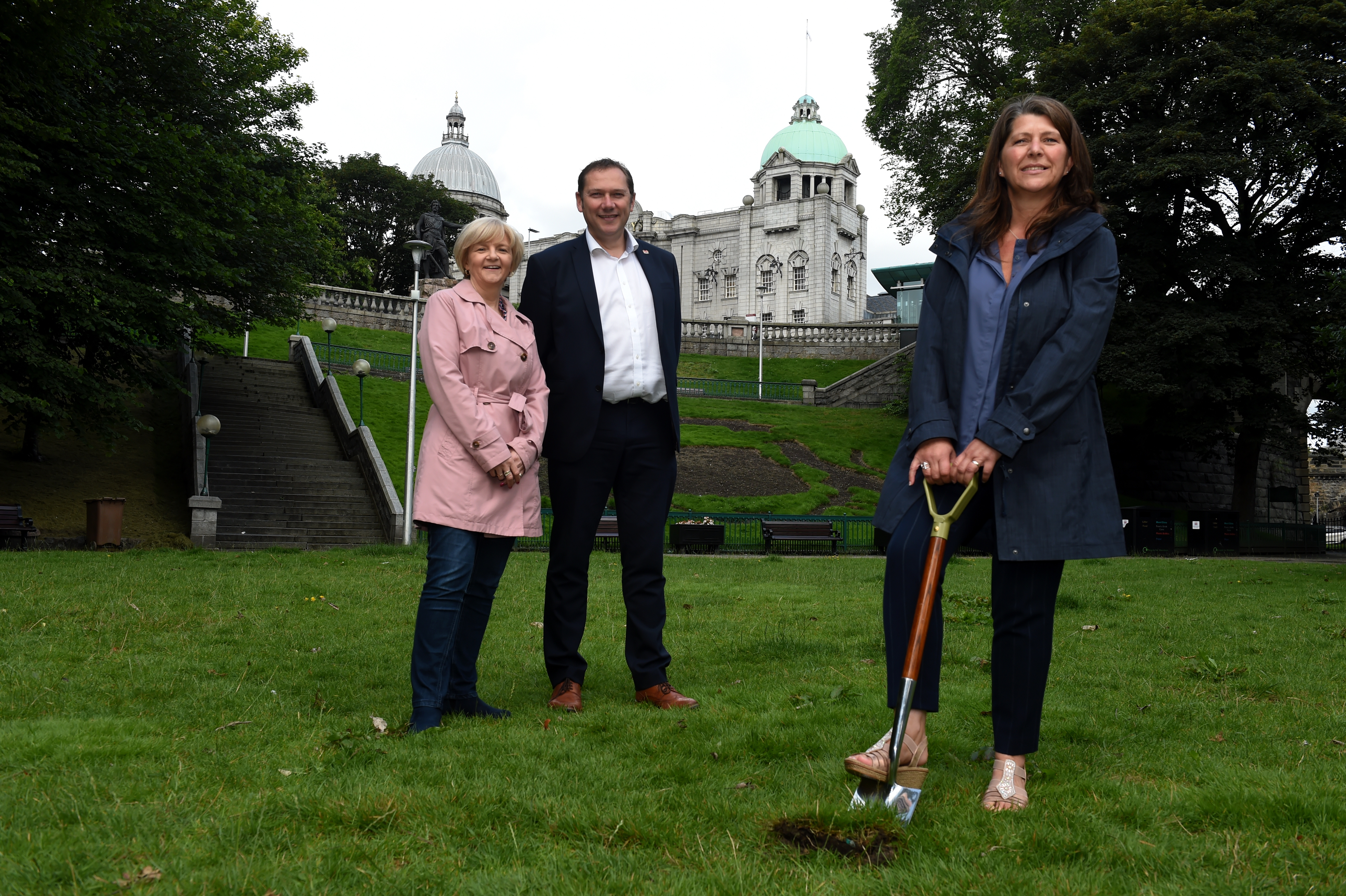 The first turf is cut at Union Terrace Gardens in advance of work beginning on site to transform the city centre park.