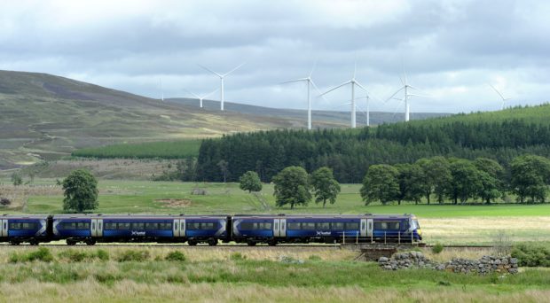 A ScotRail train on the Inverness to Perth line.