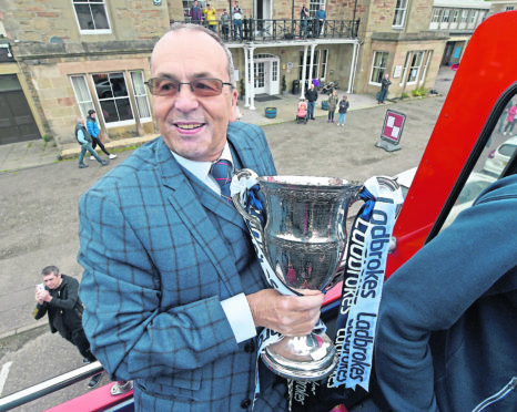 Chairman Roy MacGregor during Ross County's open-top bus parade in May.