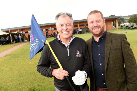 Bernard Gallacher with course architect Stuart Rennie from Muir of Ord. Picture by Sandy McCook.