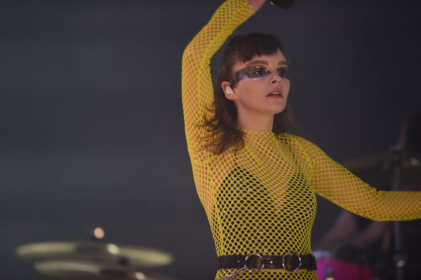 Lauren Mayberry from Chvrches on stage at Belladrum. Picture by Sandy McCook