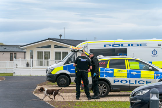 Police searched the Silver Sands holiday park near Lossiemouth.