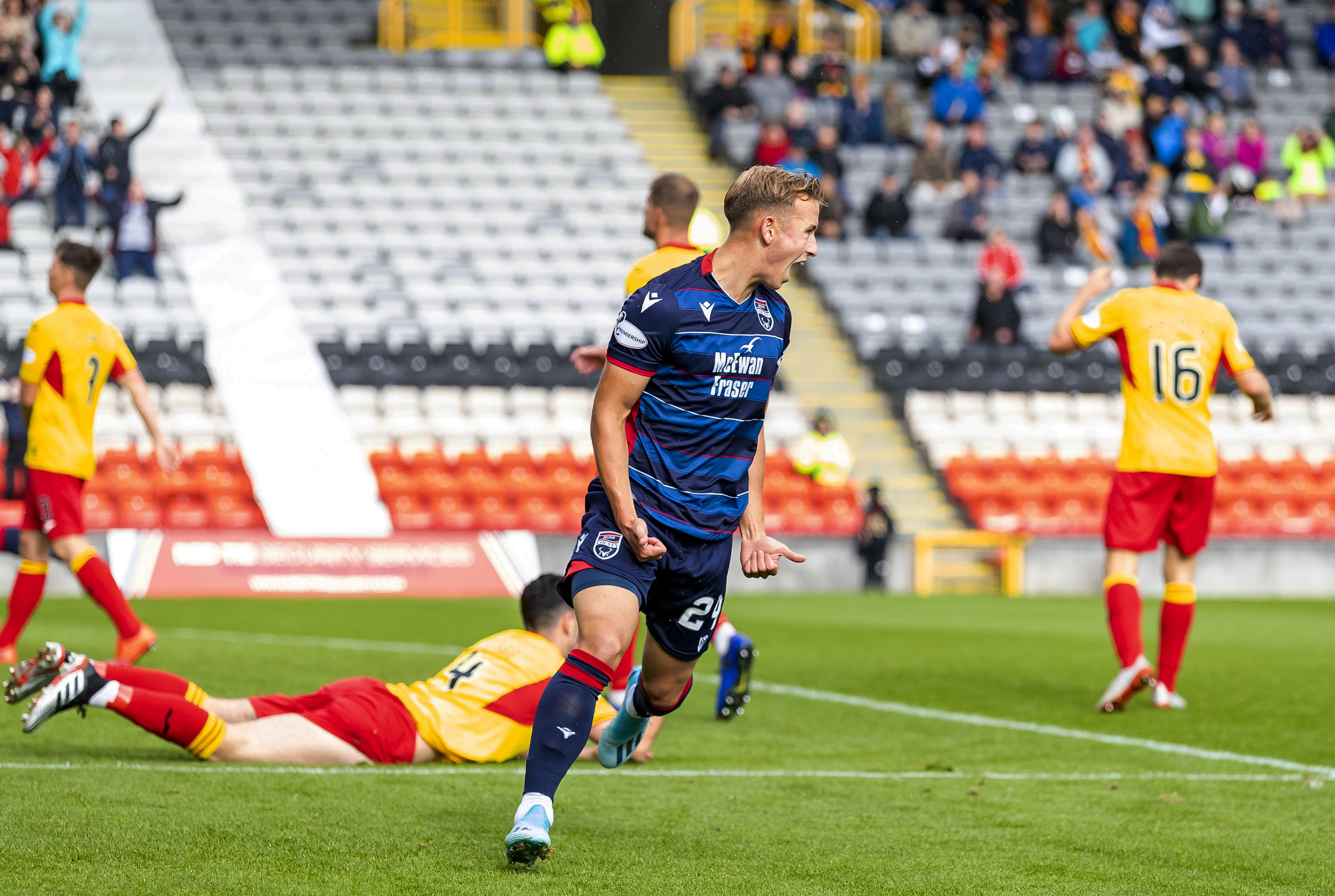 17/08/19 BETFRED CUP SECOND ROUND
PARTICK THISTLE v ROSS COUNTY
THE ENERGY CHECK STADIUM - GLASGOW
Ross County's Harry Paton celebrates making it 2-2