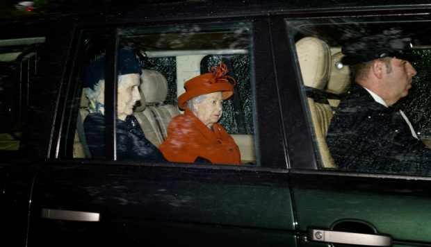 The Queen arrives at Crathie Church, Balmoral.