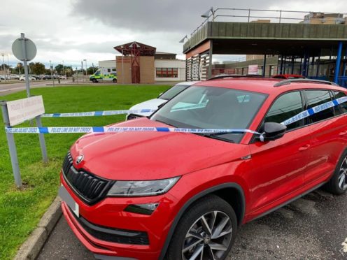 The car parked in the emergency zone. Picture by Duncan Macpherson