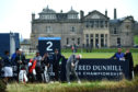 Robert MacIntyre of Scotland tees off on the 2nd hole at The Old Course in St Andrews.