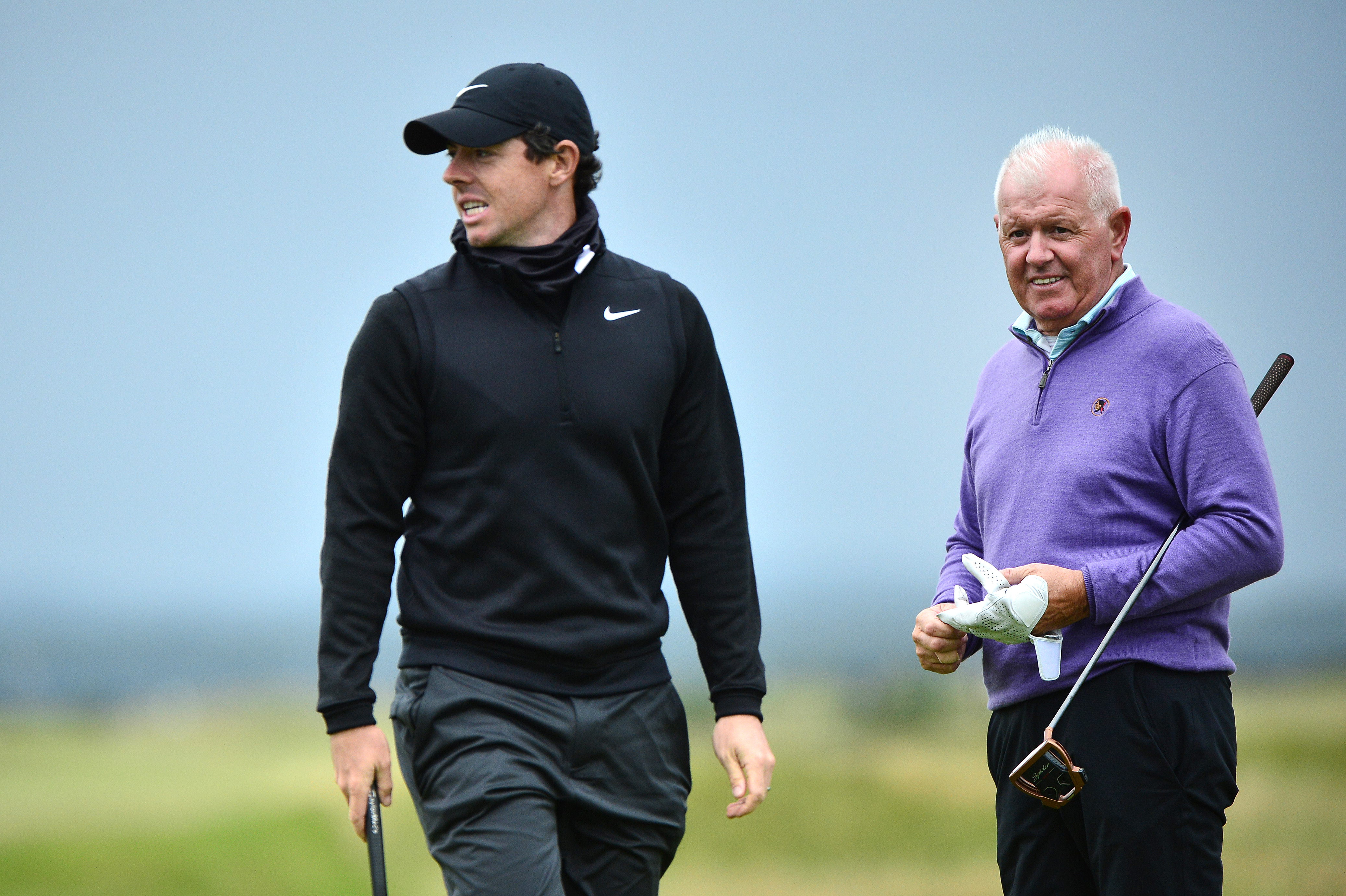 Rory McIlroy and his father, Gerry McIlroy during preview for the Alfred Dunhill Links Championship at The Old Course. (Photo by Mark Runnacles/Getty Images)