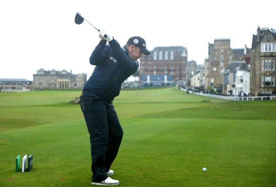 Richie Ramsay of Scotland tees off on the 18th hole during day two of the Alfred Dunhill Links Championship. (Photo by Matthew Lewis/Getty Images)