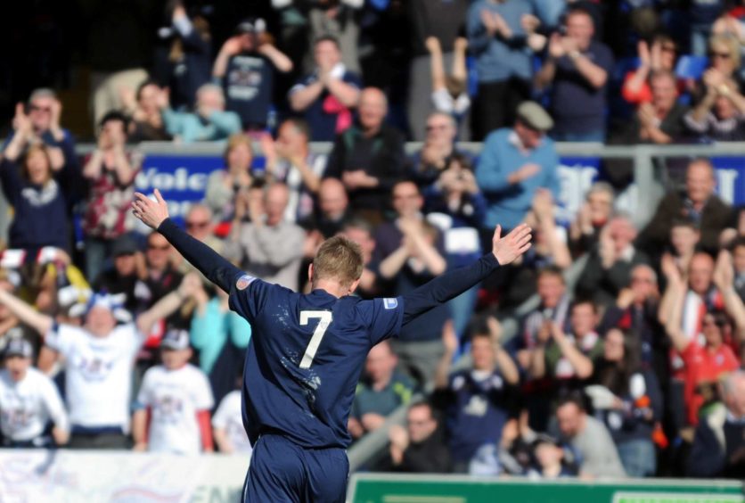 Ross County's Michael Gardyne celebrates scoring in 2012.