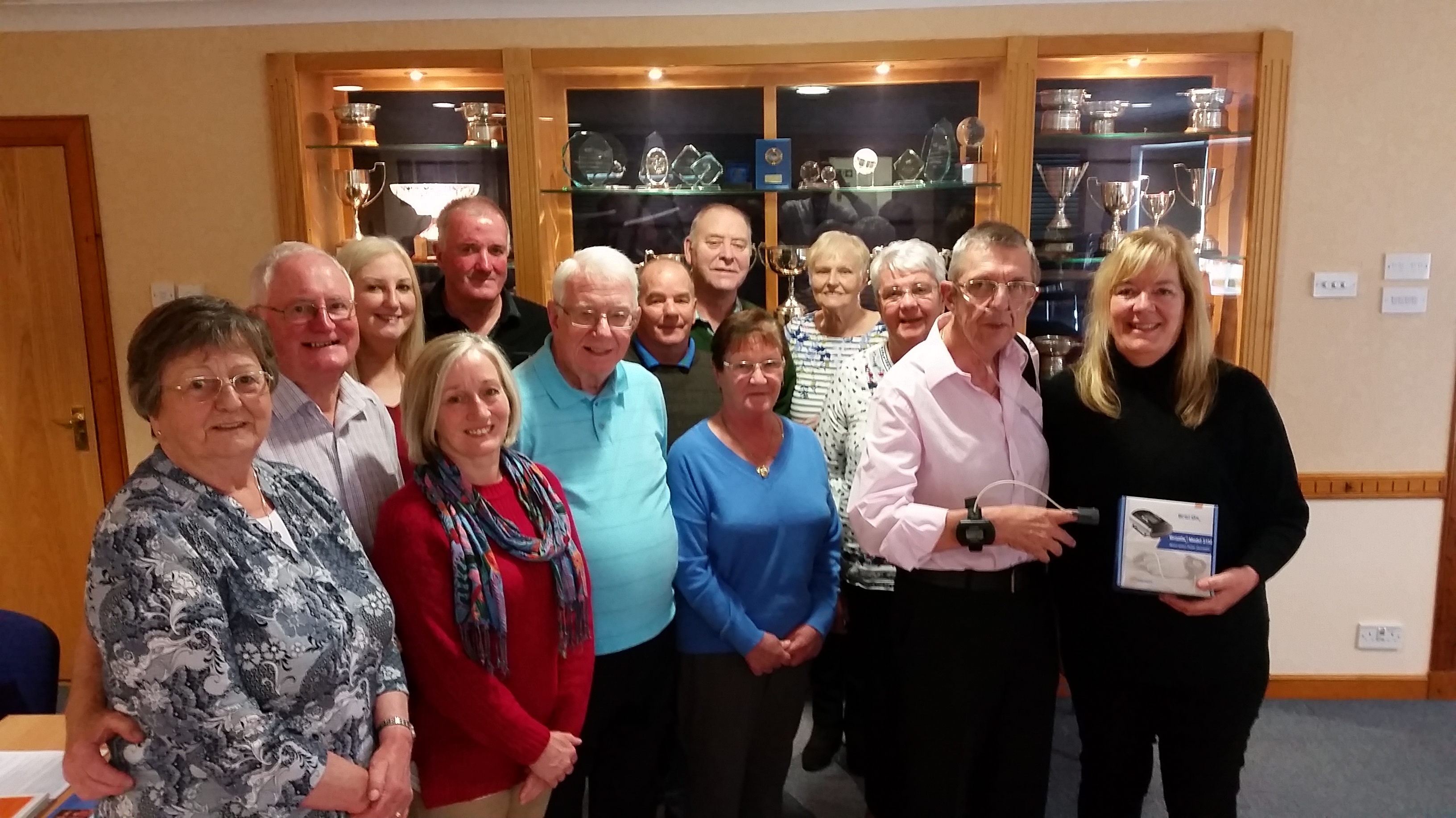 Jim Simpson, chairman of the Grampian Pulmonary Fibrosis Support Group, and Margaret MacLeod, from NHS Grampian's Home Oxygen team, right, with members of the support group.