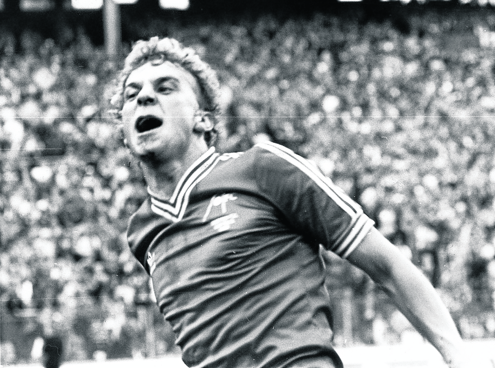 Neale Cooper after scoring for Aberdeen against Rangers in 1982.