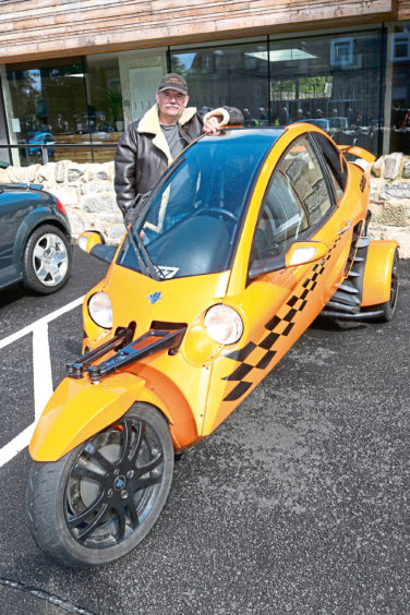 John Campbell from Keith with his 2007 Carver One tilting trike.