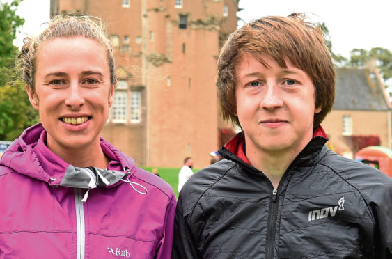 Half marathon winners, Kerry Price and Jason Kelly. 
Picture by Jim Irvine