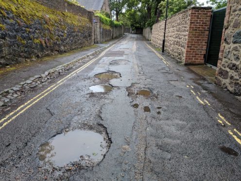 Potholes along The Chanonry