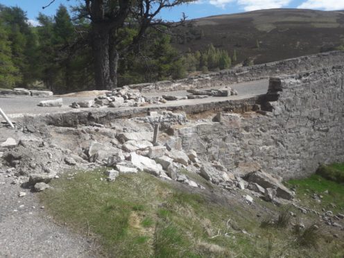 The damage to Gairnshiel bridge