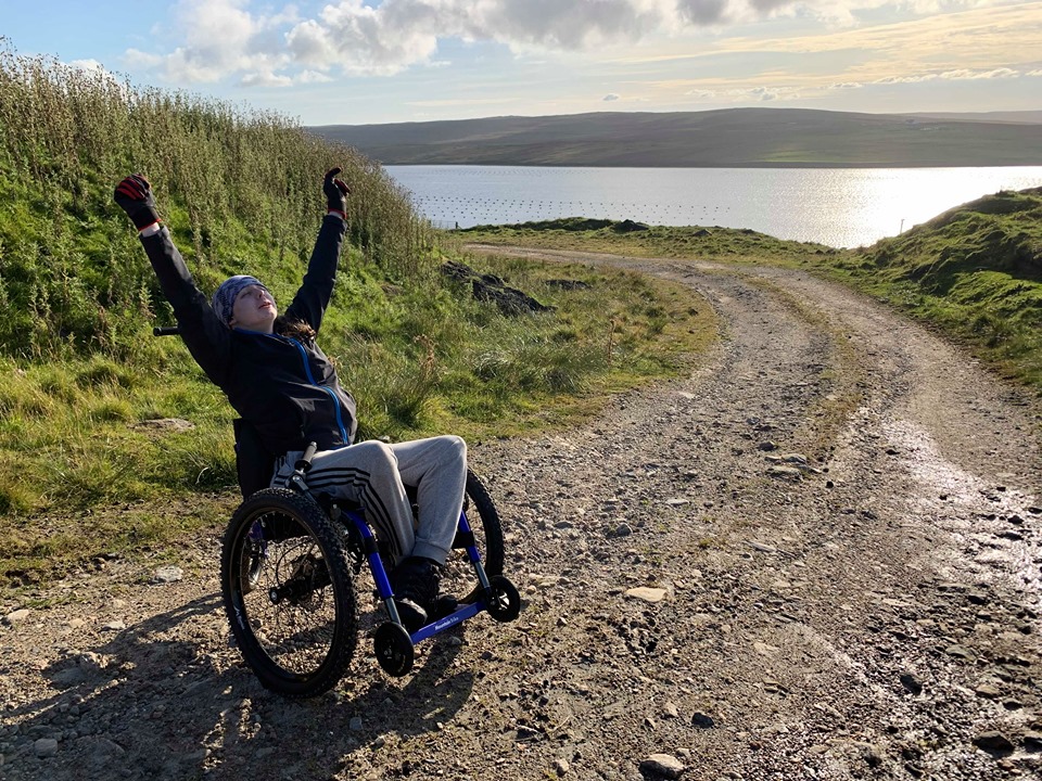 Brynn Hauxwell from Shetland is fundraising for a wheelchair to get him out and about more.